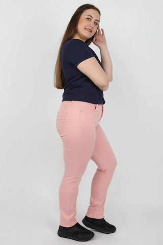 Balins Kadın Büyük Beden Gabardin Pantolon Pembe