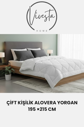 Aloe Vera Çift Kişilik Yorgan 195x215 Cm Beyaz