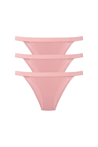 Velmore Kadın 3 Lü Pamuklu Normal Bel Slip Külot Pembe