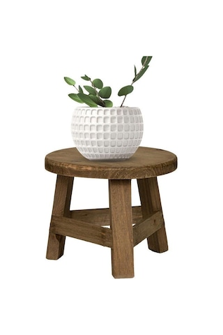 Mini Ahşap Tabure Ekran Standı Yuvarlak Çiçek Raf Bonsai Rafı Çok Fonksiyonlu Bahçe Saksı Yükseltici Tutucu Ev Dekorasyon İçin