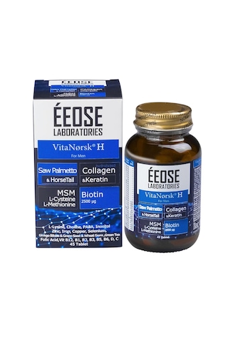 Eeose Vitanorsk H for Men Saw Palmetto & Kolajen  Keratin & MSM Takviye Edici Gıda 45 Tablet