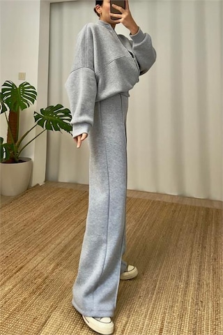 Neşeli Butik Kadın Şardonlu Üç İplik Eşofman Takımı Gts018 - Gri Melanj GRİ MELANJ