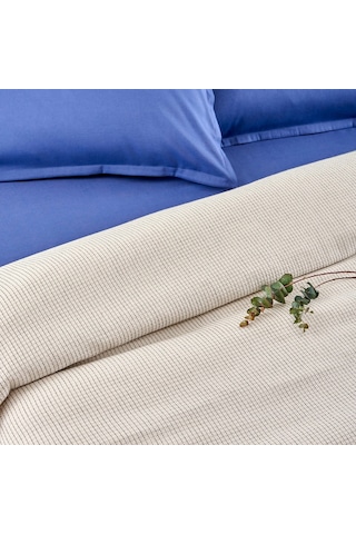 Taç Bamboo Dreams Private Pike Takımı Plain Petrol Çift Kişilik Mavi