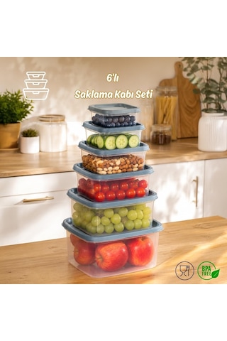 Sa-645-2 6 Adet 12 Parça Derin Dondurucu Mikrodalga Saklama Kabı - Çok Amaçlı Erzak Saklama Kabı Seti Diğer
