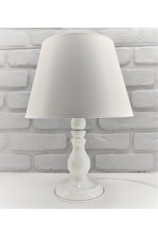 365gunserisonu Beyaz Rustik Modern Toplu Abajur Masa Lambası Beyaz