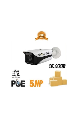 River World 10 Adet Güvenlik Kamerası 5 Mp 4 Bıg Led Ip Poe Bullet