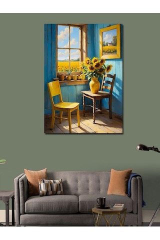Kanvas Tablo Pencere Yanında Güneş 50cmx70cm