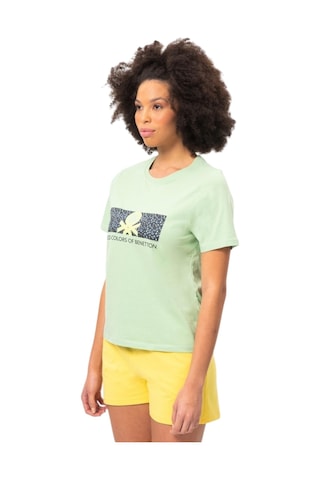 United Colors Of Benetton Baskılı Kadın Tshirt Bnt-w20392 Yeşil