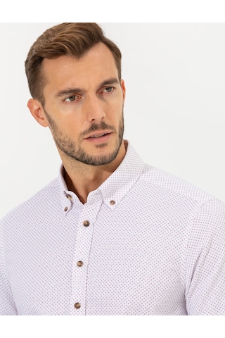 Pierre Cardin Erkek Bordo Desenli Gömlek 50266529-vr014 Bordo