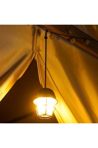 Dancemonkey Vintage Şarj Edilebilir Kamp Feneri - Su Geçirmez, 3 Renk, 40 Saat Çalışma Süresi Siyah Siyah