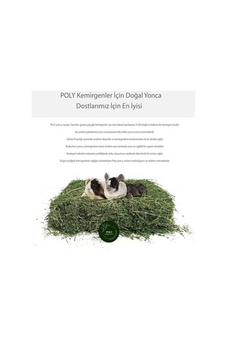 Poly Kemirgen Doğal Kuru Yonca Kemirgen Otu-tavşan-ginepig-hamster 1000 Gr
