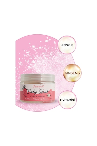Derminix Vücut Peelingi Body Scrub Çilek Vanilya 300 ML