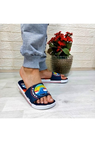 Calx 319 Lacivert-beyaz 3d Baskılı Erkek Çocuk Terlik Lacivert - Beyaz