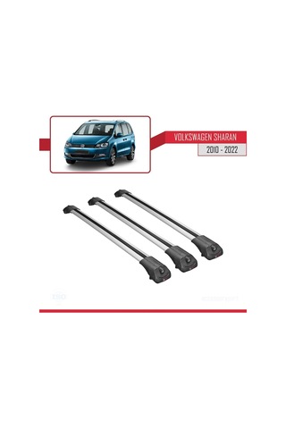 Volkswagen Sharan 2010-2022 Arası İle Uyumlu Ace-1 Ara Atkı Tavan Barı Gri 3 Adet Bar