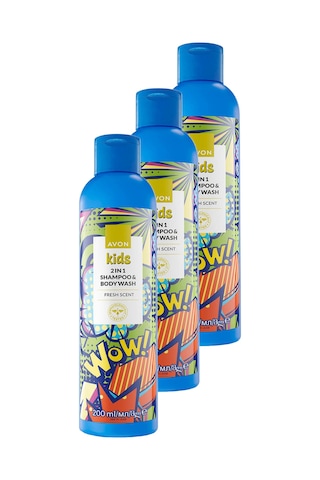 Avon Kids Wow 2'si 1 Arada Saç Ve Vücut Çocuk Şampuanı 3 x 200 ML