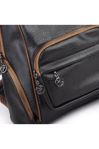 Nas Bag Kadın Çok Cepli Sırt Çantası En :30cm X Boy:34 Siyah Taba Victoria