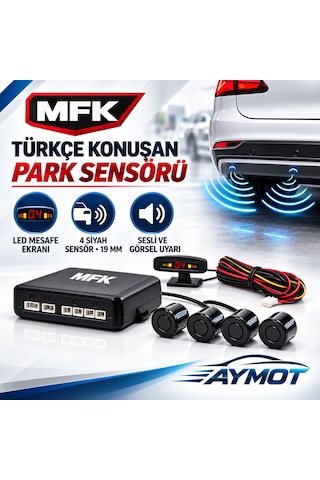 Mfk Universal Türkçe Konuşan Led Ekranlı Siyah Park Sensörü 19 Mm
