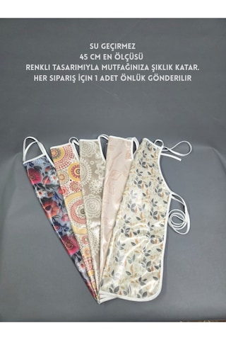 Su Geçirmez Kumaş Dokulu Pvc Önlük Çeşitleri - 1 Adet 45 Cm Önlük Renkli, Biyeli Mutfak Önlüğü Başak Ev Tekstili