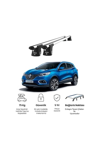 Trio-ıı Renault Kadjar 2016 Ve Sonrası Uyumlu Kilitli Ara Atkı 120cm Port Bagaj Tavan Barı