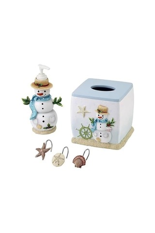 Avanti Linens Coastal Snowman Collection Sabunluk/losyon Pompası, Çok Aşamalı 000 Açık Krem