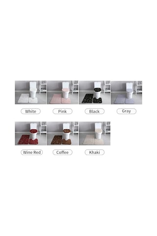 Neevoyu Beyaz Yumuşak Polyester Banyo Seti: Su Emici Banyo Halısı, Tuvalet Örtüsü Ve U Şekilli Paspas - Kaymazsız Tabanlı, Kolay Temizlenir Beyaz