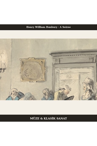 Henry William Bunbury A Soiree Poster, Çizim Duvar Tablosu Çerçevesiz