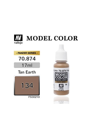 Vallejo 70874 18 Ml. 134 Tan Earth-matt, Model Color Serisi Model Boyası-31660
