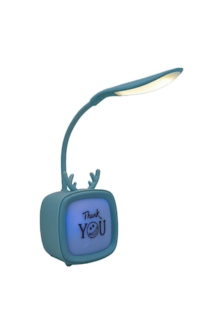 Hedyex Budret Şarjlı 400mah Led Masa Lambası Akrobatik Gece Lambası Turkuaz