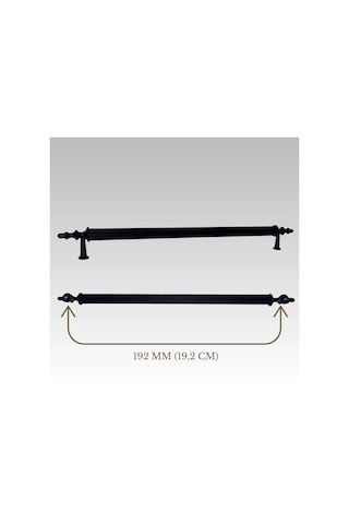 Klipso Mat Siyah 192 Mm Metal Lüks Çekmece Dolap Mobilya Kulpları 10 Adet Siyah