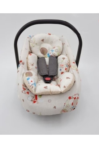 Mordesing Bebek Puset Minderi ve Çarşaf 2'li Set Animal Serisi Beyaz