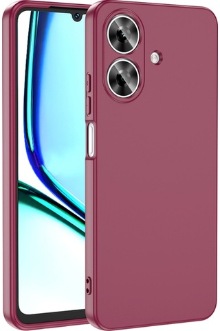 Realme Note 60 Kılıf İçi Telefonu Çizmeyen Kadife Kaplı Dışı Soft Yapılı Esnek Lansman Kapak Ryc/mara Koyu Mor