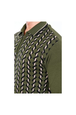 Kamalı Erkek Çelik Örgü Gömlek Yaka Fermuarlı Polo Yakalı Tüylenmez Triko Kışlık Baba Kazak Haki