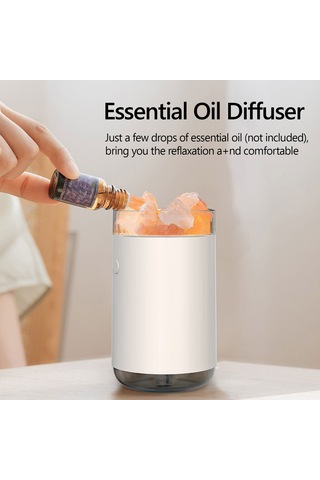 Reedark Kristal Tuz Taşı Ile Ev Ofis Nemlendirici, 7 Renkli Led Işık, Hava Temizleme, Sessiz Çalışma, 260ml Kapasite