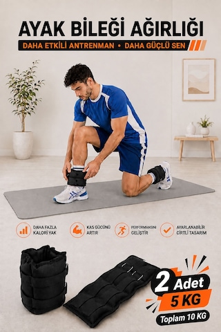 Spor Byfit 5 Kg x 2 Adet Siyah El veya Ayak Bileği Ağırlığı Siyah
