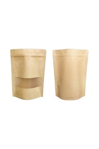 Doypack Kraft Dar Pencereli Kilitli 13X22.5X50 Adetli