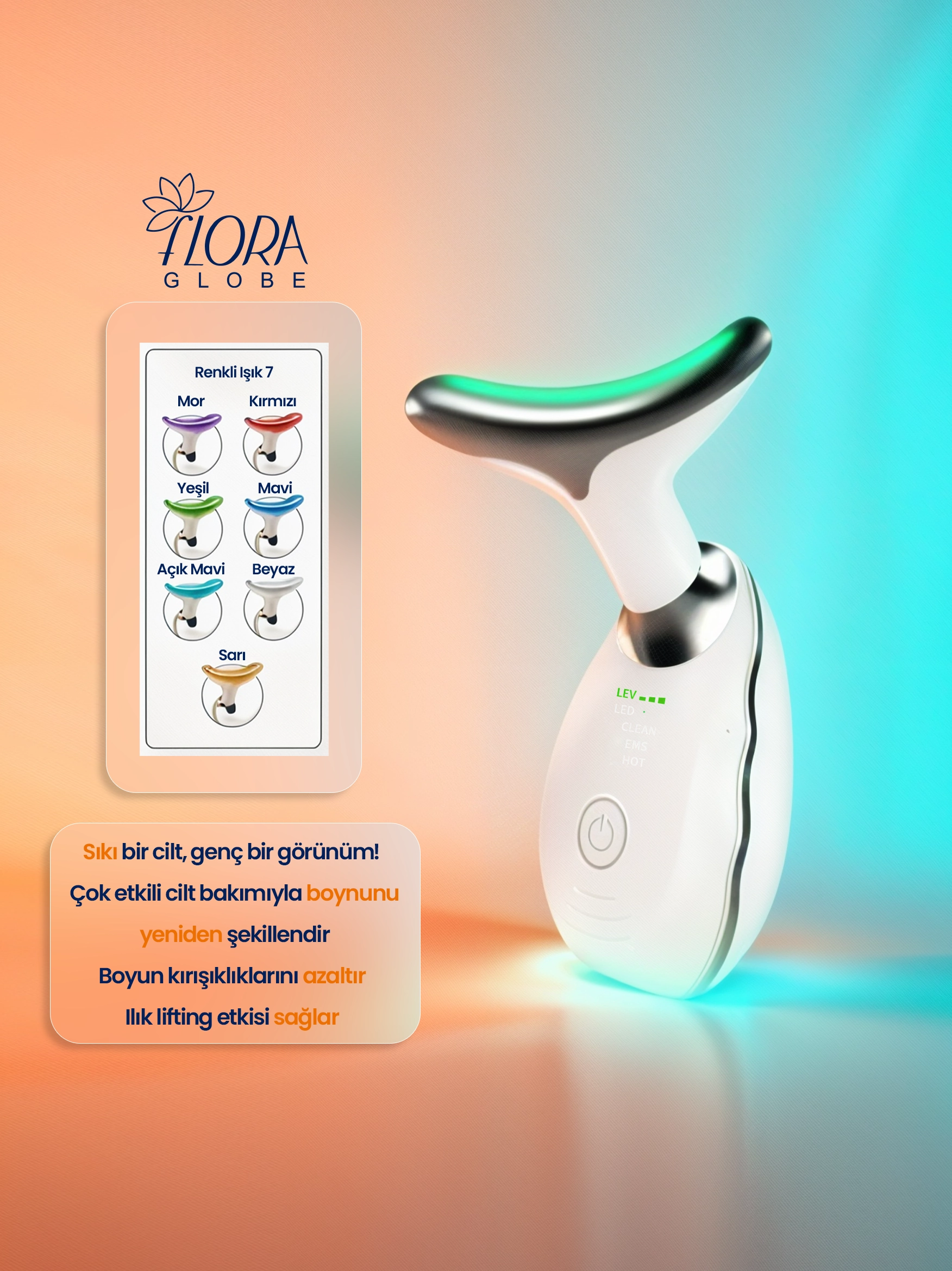 Flora Globe Ems Boyun Gerdirme Ve Yüz Masaj Aleti Cilt Cihazı
