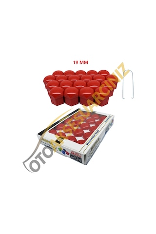 A Kalite Mefsa Bijon Kapağı Düz 19 Mm Kırmızı 20 Li Set