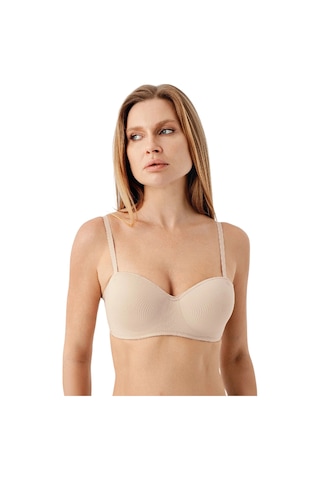 New Bra Newbra Lingerie 7045 Kadın Desteksiz C Cup Dantelli Sutyen Ten