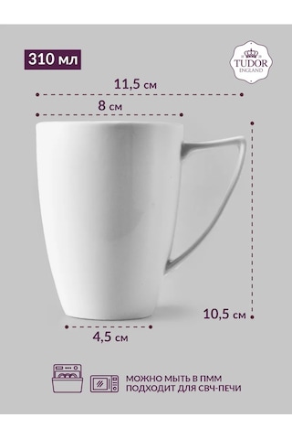 Tudor England Çay Bardakları, 310 Ml, Porselen, 2'li Set 418601058 Beyaz