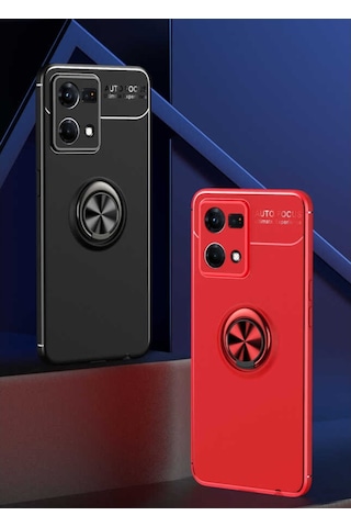 Oppo Reno 7 4G Kılıf Yüzüklü Magnetli Ravel Case Kapak