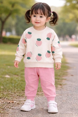 Mini Mundo Kız Bebek Bebek Alt Üst Takımı 673 Çilek Çilek