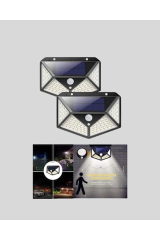 Solar Bahçe Lambası 100 Led Hareket Sensörlü Güneş Enerjili Aydın