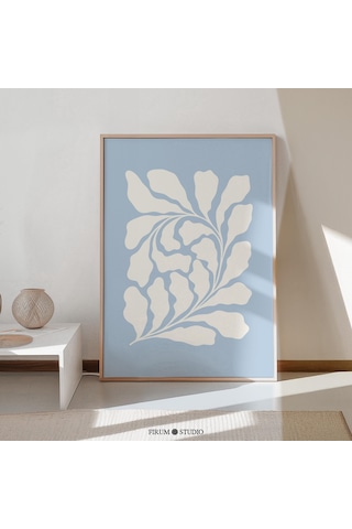 Soyut Botanik Sanatı, Pastel Mavi Modern