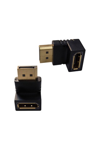Display Port L Tipi 90 Derece Dişi Erkek Çevirici 2'li Set