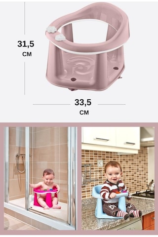 Vakumlu Bebek Banyo Oturağı & Mama Oturağı 2 Si 1 Arada Pembe