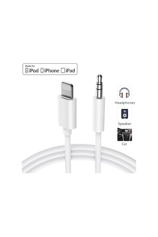 Lightning To Iphone Aux Kulaklık Çevirici 3.5 Mm Jack Girişli