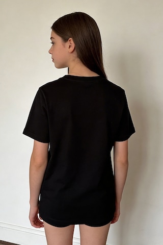 Puma Graphic Tee Çocuk Siyah Tişört Pamuklu Baskılı Günlük Tişört