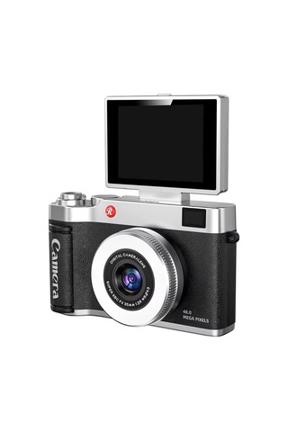 4k Çantalı Dijital Video Kamera 48mp 16x Zoom Işıklı 32gb Kart Dijital Fotoğraf Makinesi Siyah