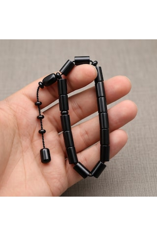 Blackcraft Oltu Taşı Mini Kesme Tespih Siyah