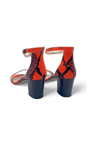 Lilac Turuncu Kadın Tek Bantlı Şık Ve Zarif Topuklu Ayakkabı Turuncu